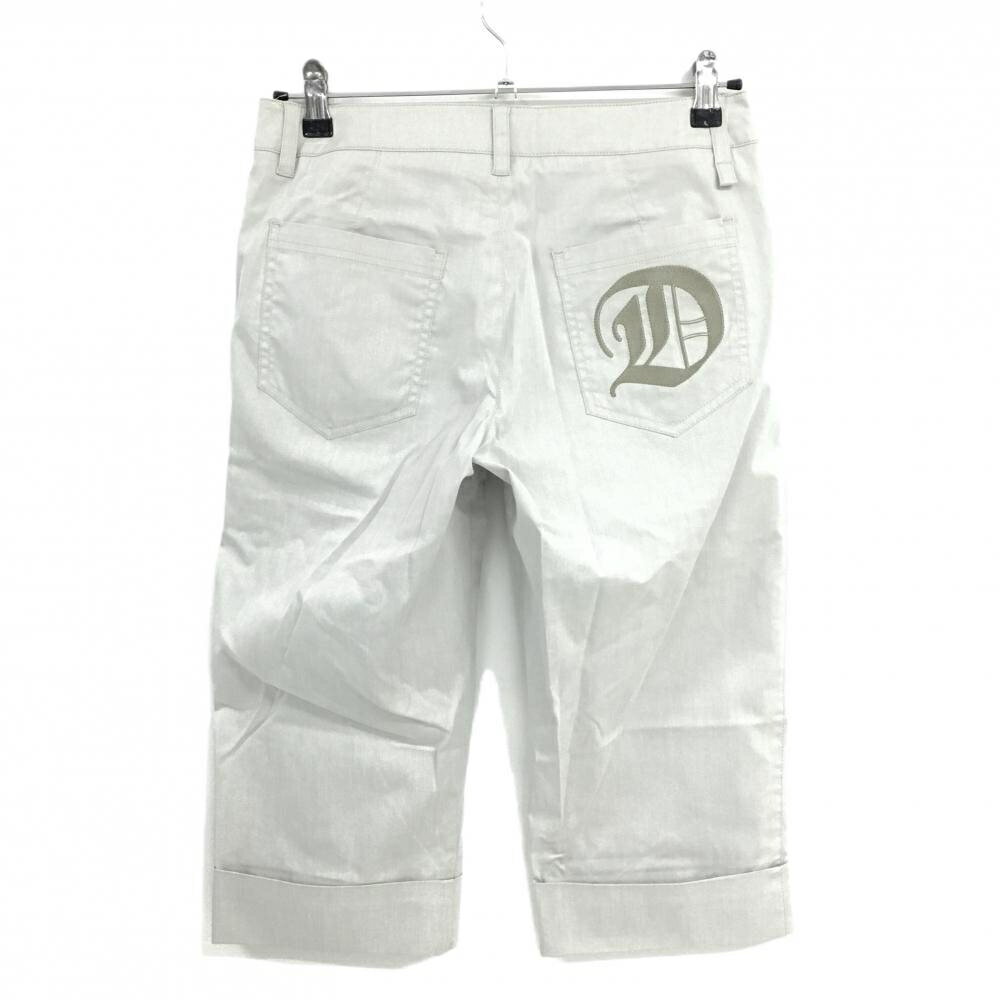 【未使用品】ダンスウィズドラゴン 半端丈パンツ ライトグレー系 バックロゴ刺しゅう レディース 3(L) ゴルフウェア Dance With Dragon