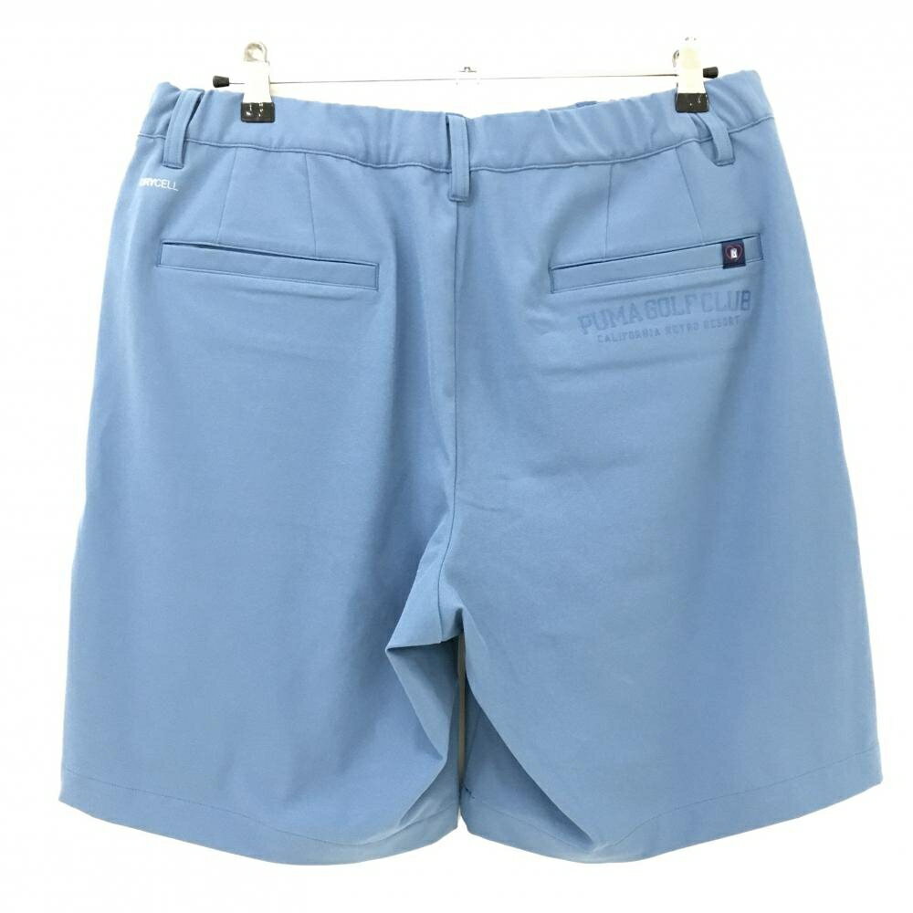 【超美品】プーマ ハーフパンツ ライトブルー 立体ロゴ ウエストゴム メンズ XL ゴ...