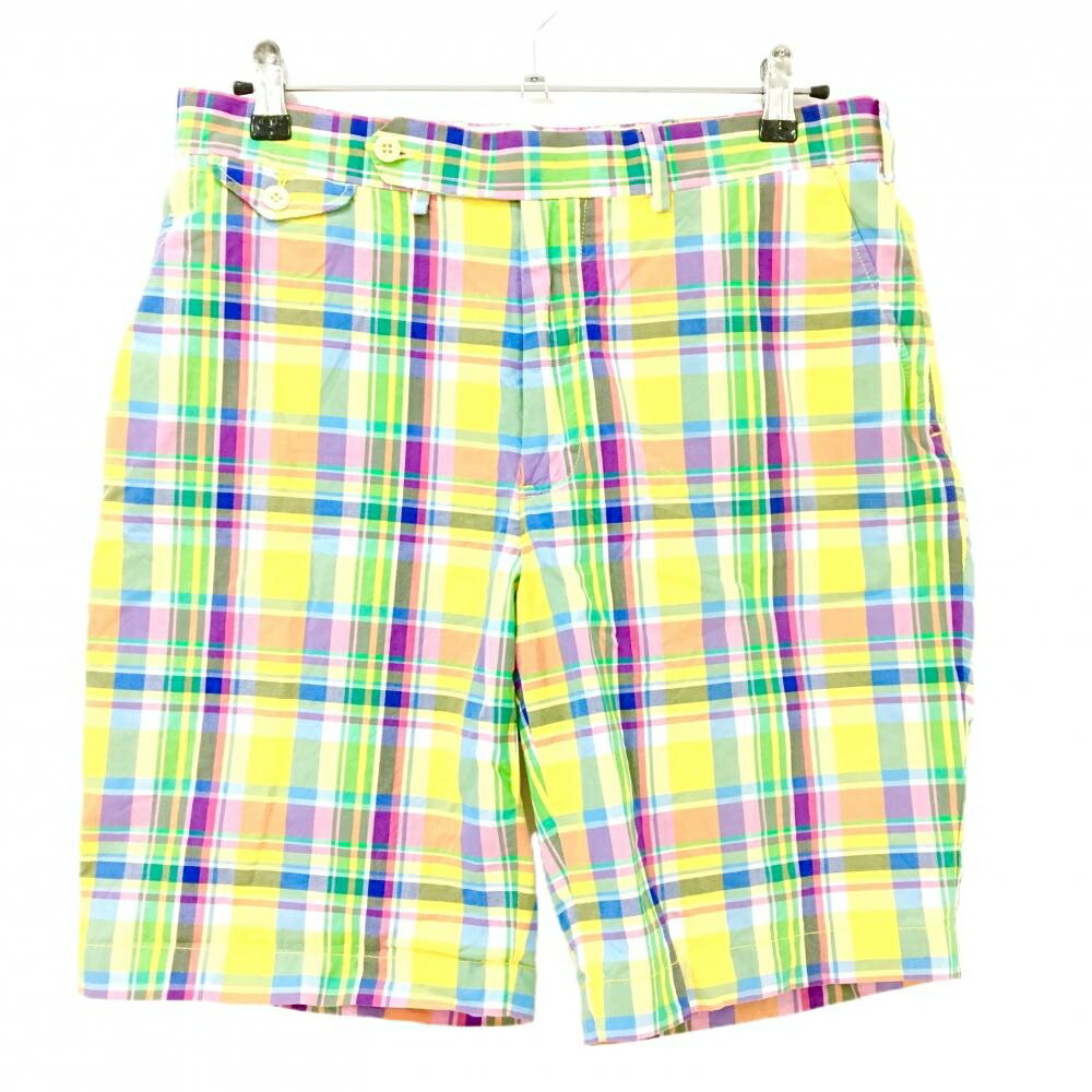 Polo Golf - 【超美品】ポロゴルフ ハーフパンツ イエロー×マルチカラー チェック コットン100％ メンズ 32 ゴルフウェア Ralph Lauren