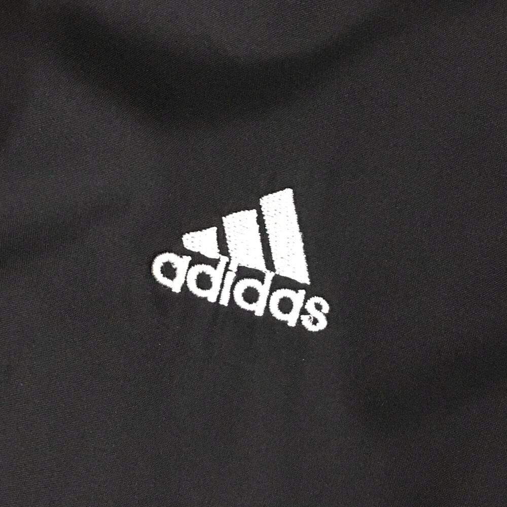 【美品】アディダス フード付ジップベスト 黒 異素材 一部ダンボールニット 腹部糸...