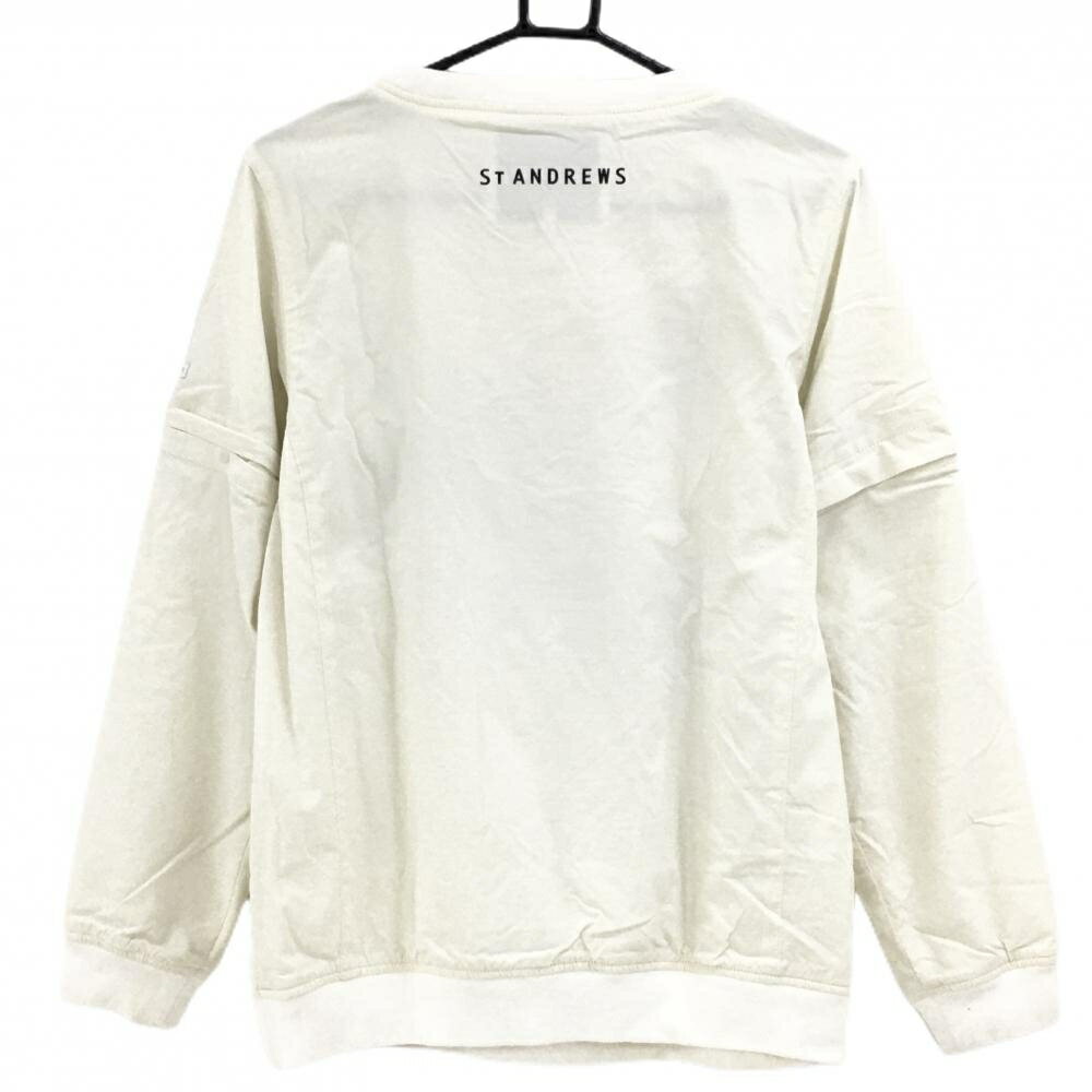 セントアンドリュース 2WAYスニード 白×黒 裏地メッシュ 袖着脱可 ブルゾン レディース L ゴルフウェア St ANDREWS