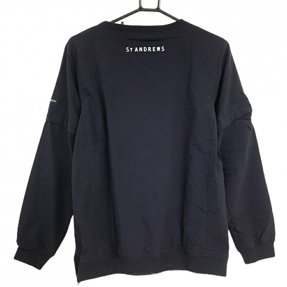 セントアンドリュース 2WAYスニード 黒×ネイビー 裏地メッシュ 袖着脱可 ブルゾン レディース L ゴルフウェア St ANDREWS
