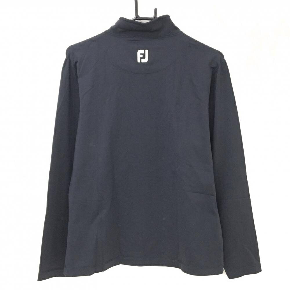 [クーポン対象品]【美品】フットジョイ ジャケットブルゾン 黒 ロゴ刺しゅう レディース XL ゴルフウェア FootJoy