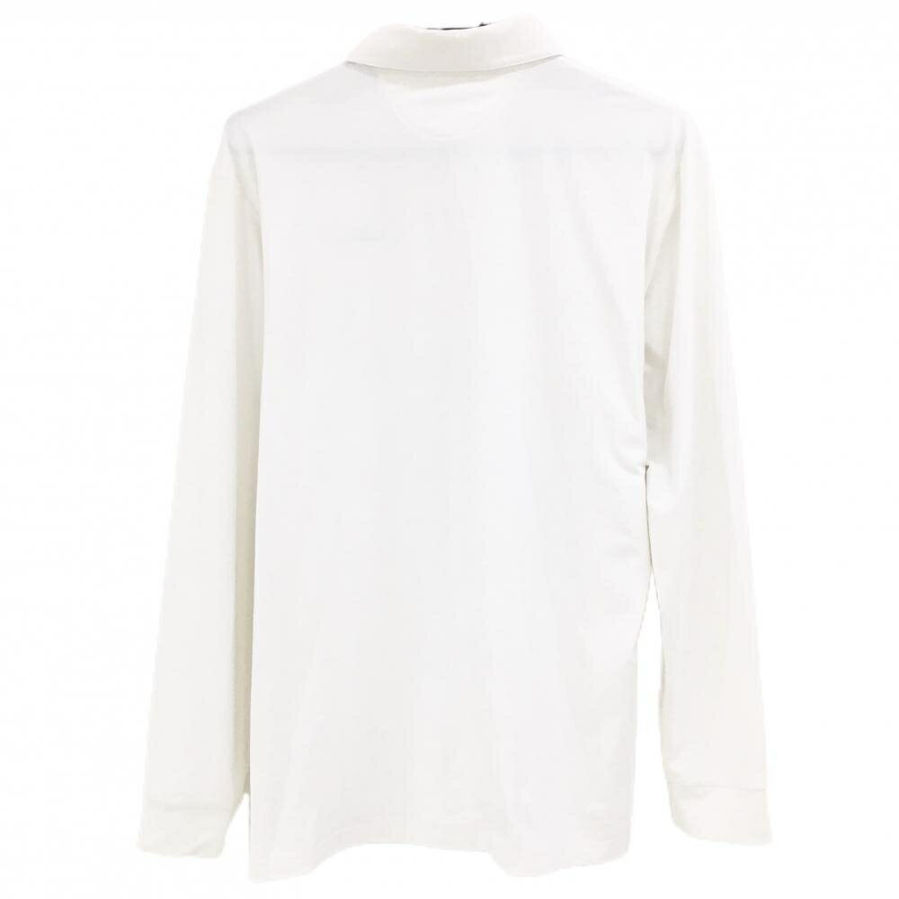 【美品】オロビアンコ 長袖ポロシャツ 白 ロゴ刺しゅう ボタンダウン メンズ L ゴルフウェア OROBIANCO