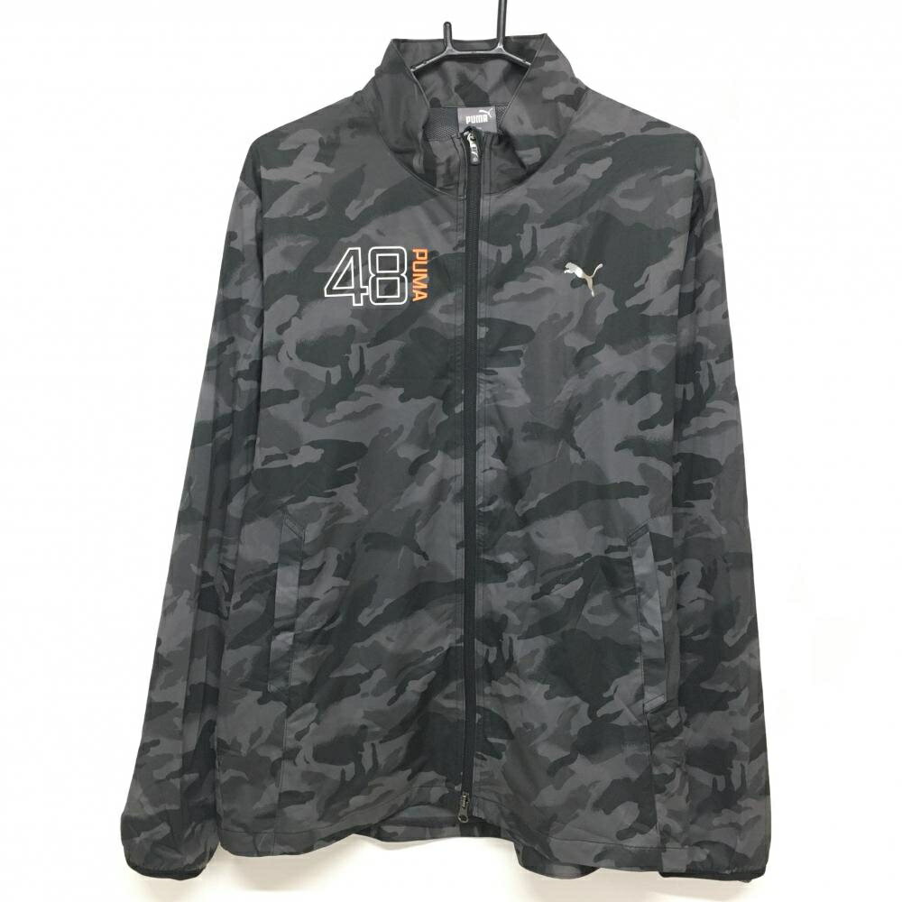 PUMA - 【超美品】プーマ ジャケットブルゾン グレー×黒 カモフラ 裏地メッシュ 迷彩 メンズ XXL ゴルフウェア 大きいサイズ PUMA