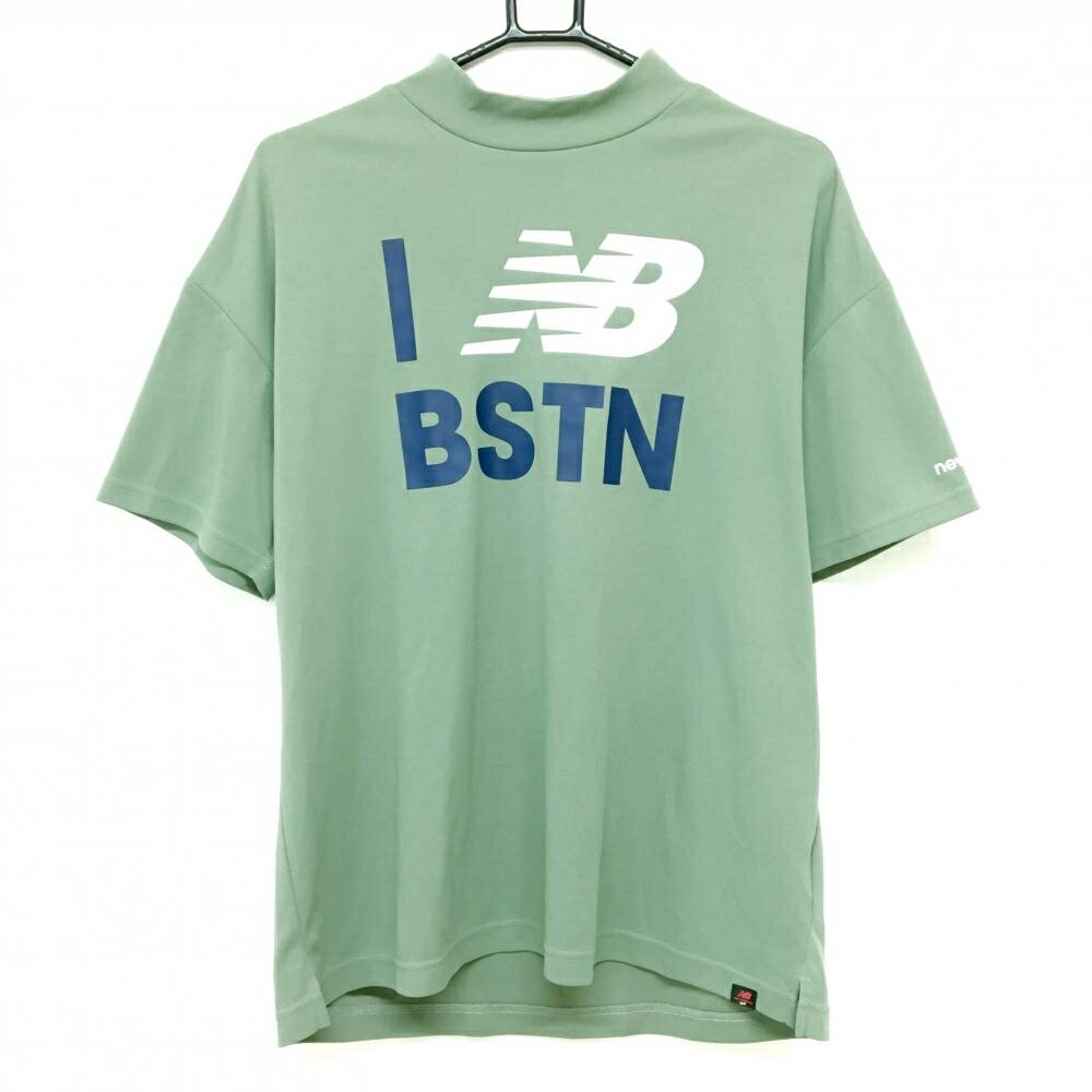 Other - ニューバランスゴルフ 半袖ハイネックシャツ ライトカーキ ビックロゴ メンズ 6(XL) ゴルフウェア 2023年モデル New Balance