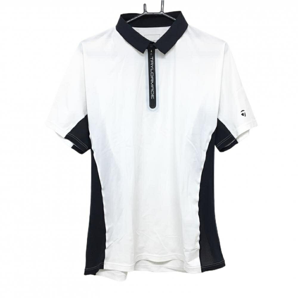 Taylor Made - 【超美品】テーラーメイド 半袖ポロシャツ 白×黒 ハーフジップ バイカラー メンズ O(XL) ゴルフウェア 2023年モデル TaylorMade