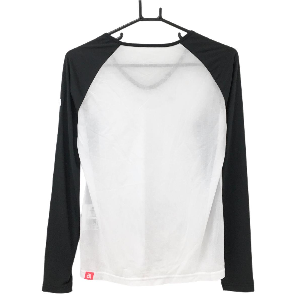 【新品】アルチビオ インナーシャツ 白×黒 吸汗速乾 UVカット 身頃メッシュ調 レディース 40(L) ゴルフウェア archivio