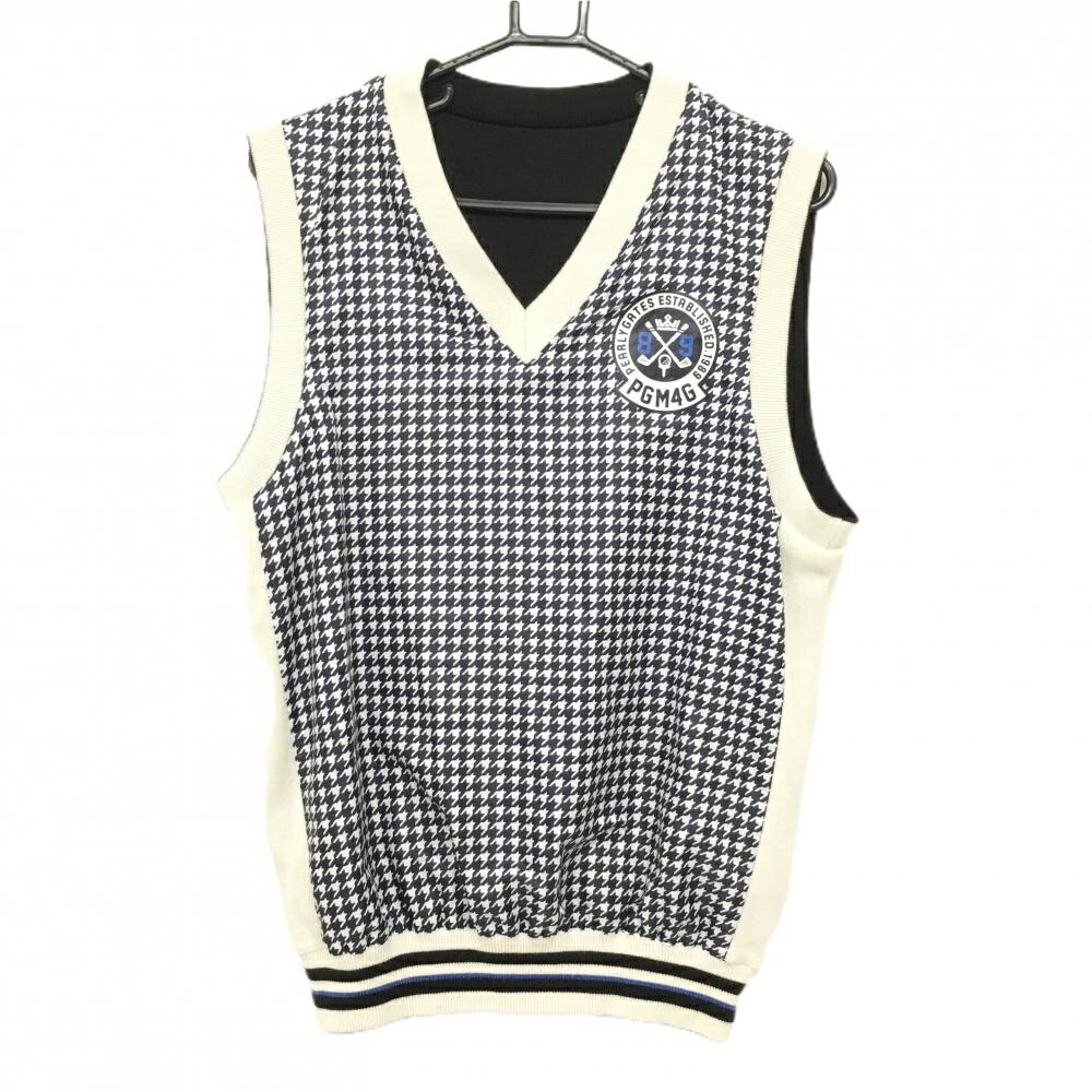 TAKEO KIKUCHI SPORT - [クーポン対象品]【超美品】パーリーゲイツ リバーシブルベスト ネイビー×白 千鳥格子 裏黒ニット メンズ ゴルフウェア PEARLY GATES