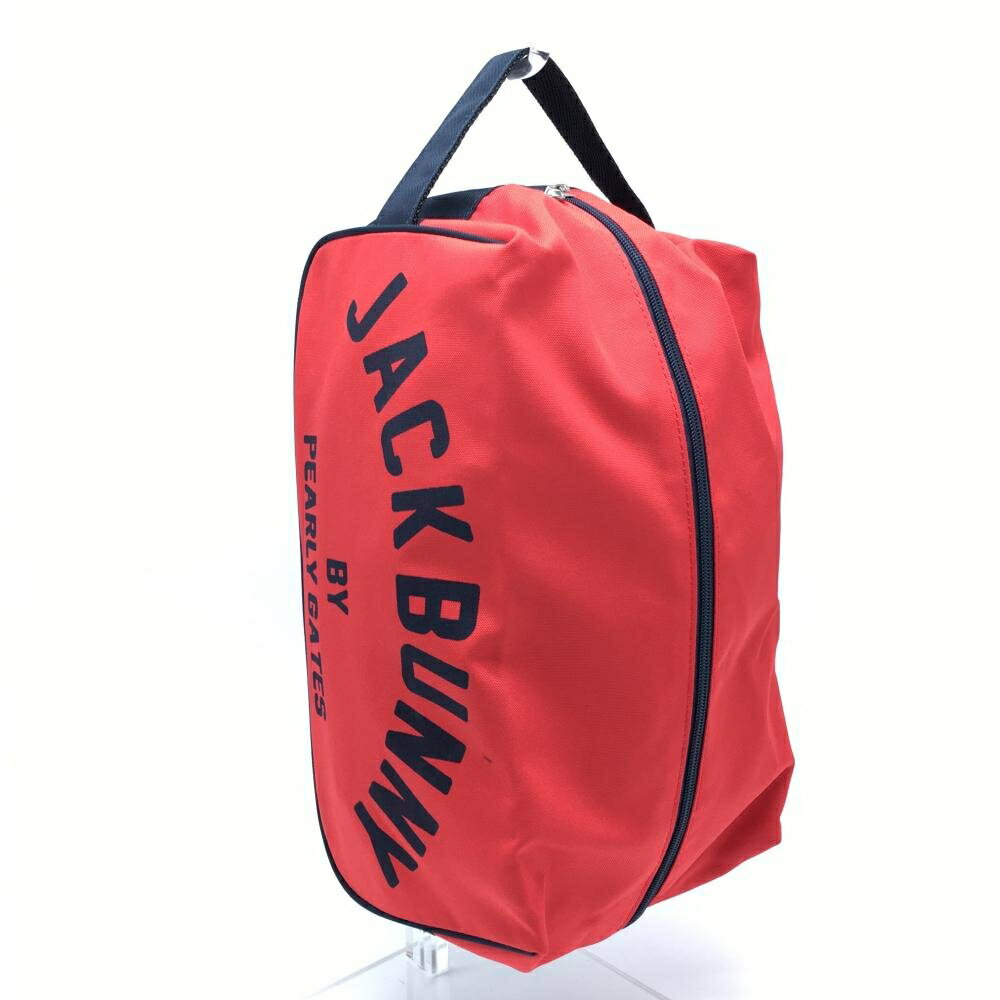 鞋袋 - 【美品】ジャックバニー シューズケース レッド×ネイビー ロゴ ゴルフ Jack Bunny