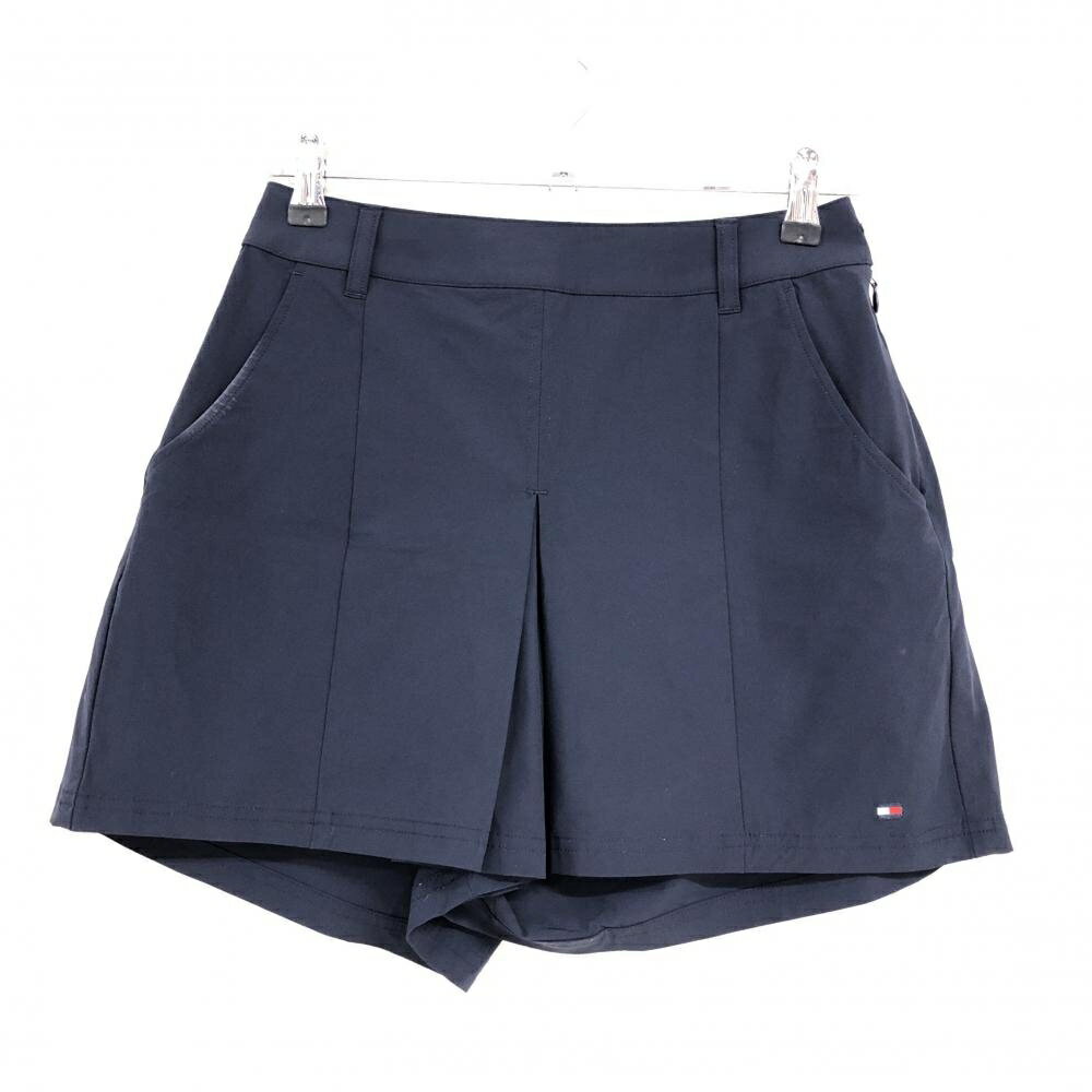 【美品】トミーヒルフィガー キュロットスカート ネイビー ウエスト後ゴム ロゴ刺しゅう レディース M ゴルフウェア Tommy Hilfiger Golf