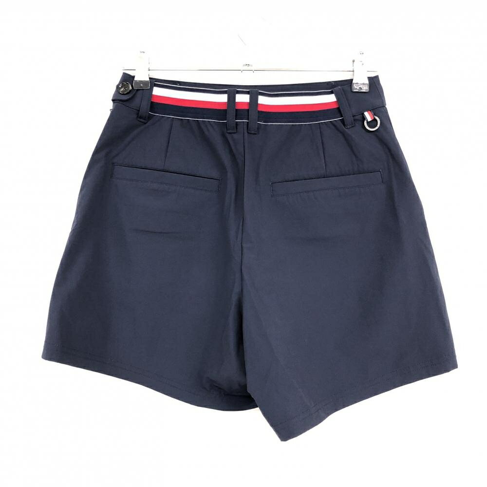 【美品】トミーヒルフィガー キュロットスカート ネイビー ウエスト後ゴム ロゴ刺しゅう レディース M ゴルフウェア Tommy Hilfiger Golf