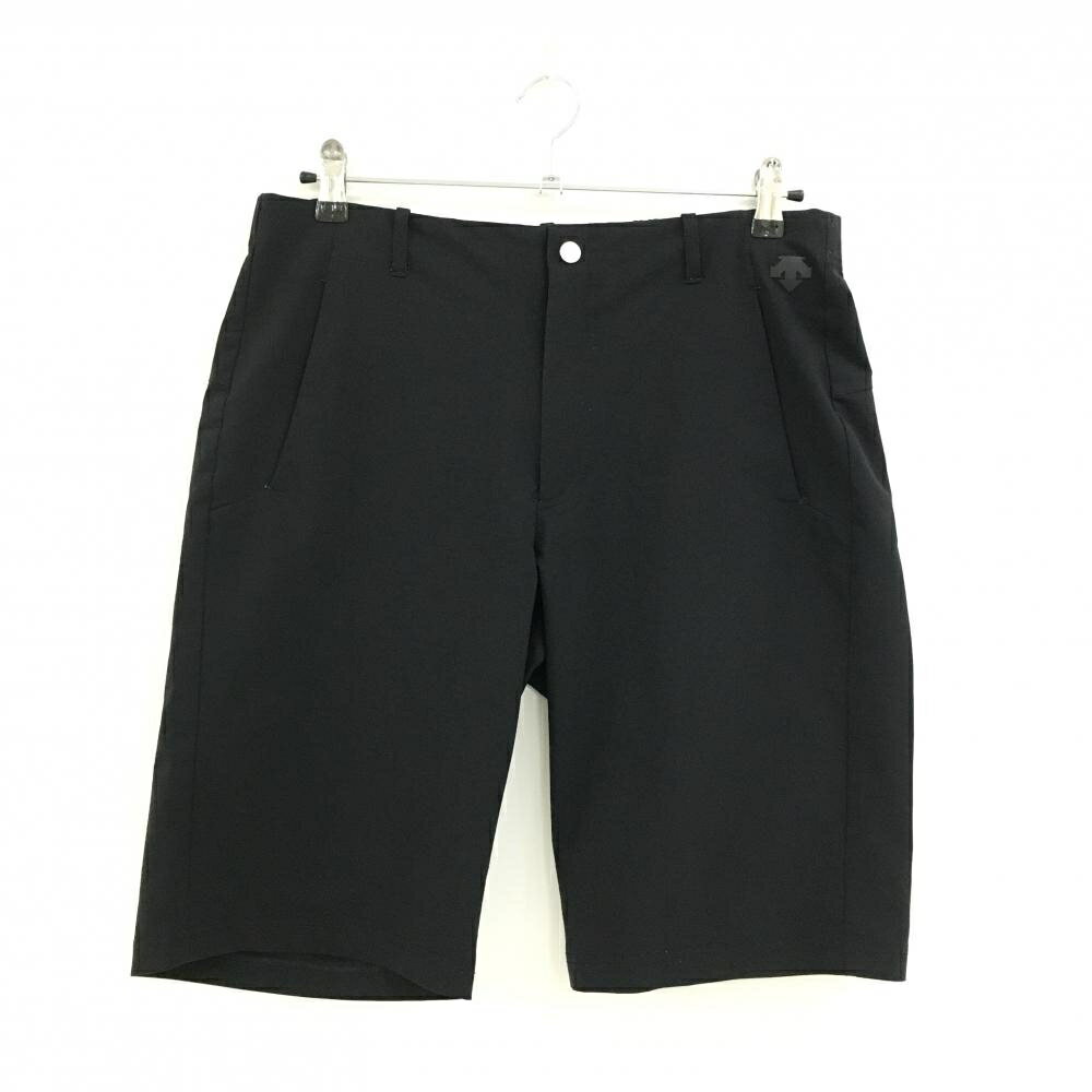 【美品】デサント ハーフパンツ 黒 シンプル ストレッチ メンズ O ゴルフウェア DESCENTE