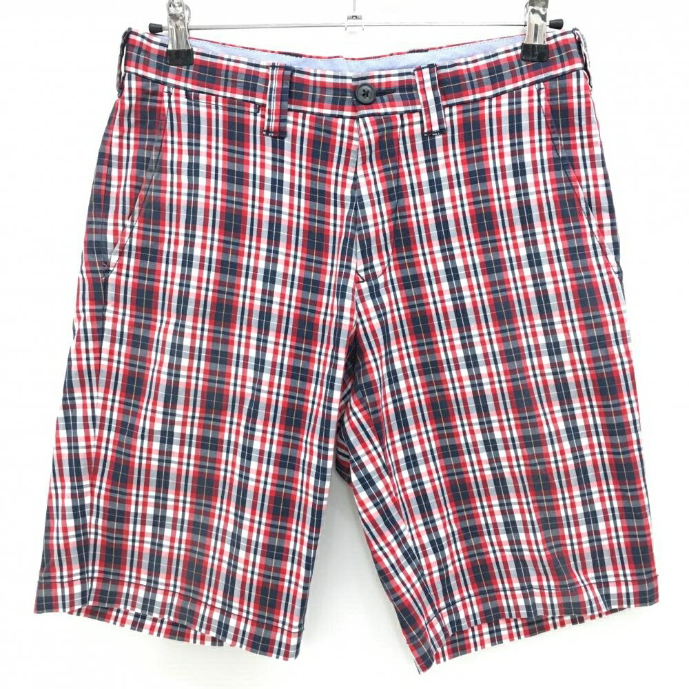 Pants - [クーポン対象品]【美品】トミーヒルフィガーゴルフ ハーフパンツ レッド×ネイビー×白 チェック メンズ 31 ゴルフウェア Tommy Hilfiger Golf