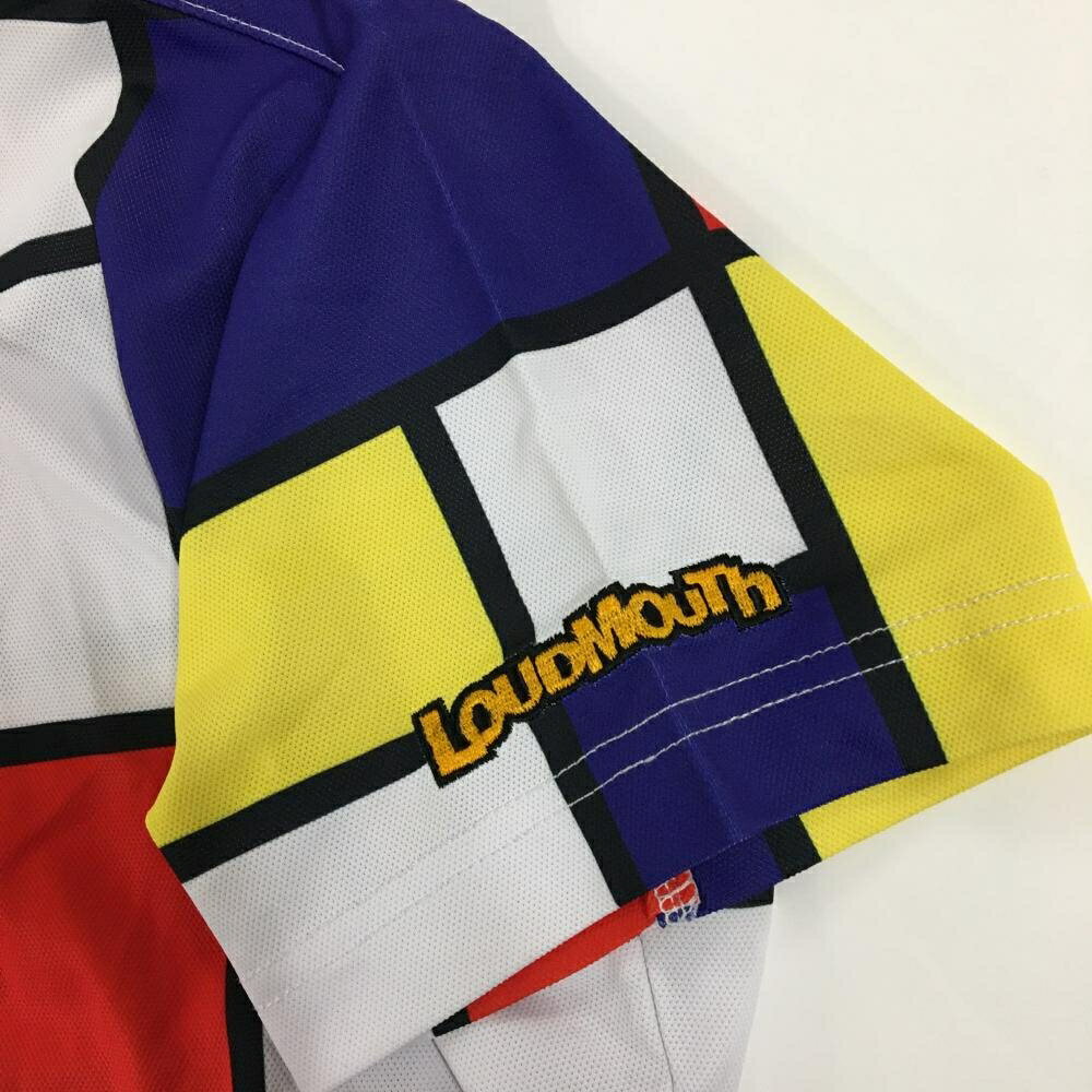 【新品】ラウドマウス 半袖ポロワンピース 白×イエロー×レッド ブロック柄風 ダッ...