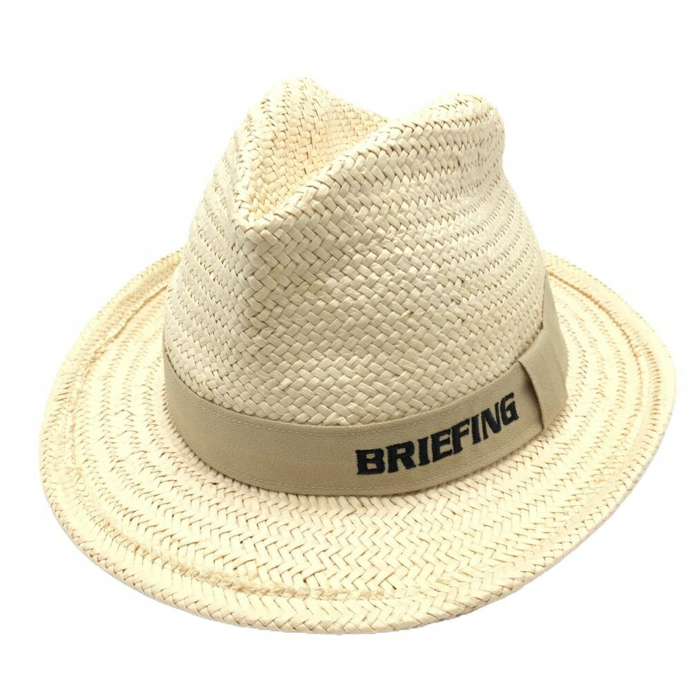 SINACOVA GOLF - 【美品】ブリーフィング 中折れハット ベージュ ストローハット M ゴルフウェア BRIEFING