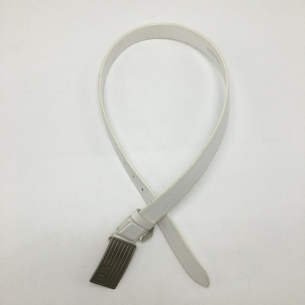 【美品】ブリーフィング トップ式ベルト 白 シルバーバックル メンズ ゴルフウェア BRIEFING