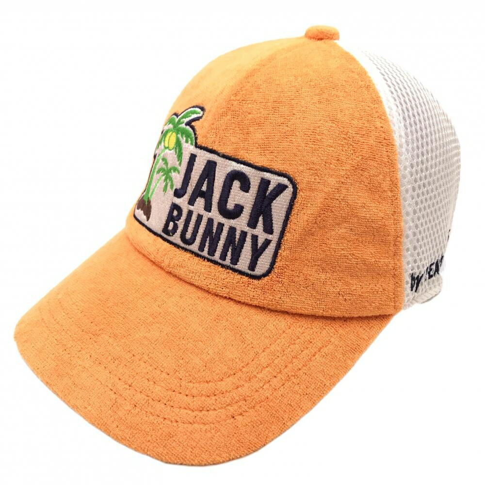 SINACOVA GOLF - ジャックバニー メッシュキャップ 白×オレンジ フロントロゴ FR ゴルフウェア Jack Bunny