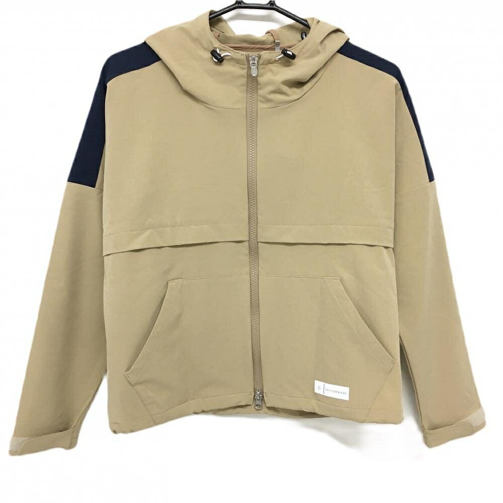 Taylor Made - 【美品】テーラーメイド ジップパーカー ライトブラウン×ネイビー サイドロゴ 裾 レディース M ゴルフウェア TaylorMade