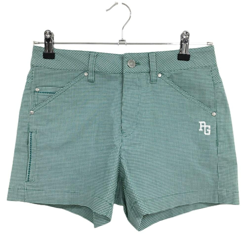 【美品】パーリーゲイツ ショートパンツ グリーン×白 チェック レディース 00(XS) ゴルフウェア PEARLY GATES