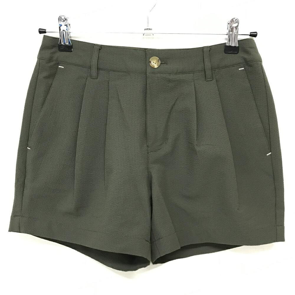 【超美品】セントアンドリュース ショートパンツ カーキ ストレッチ サッカー調生地 レディース S ゴルフウェア St ANDREWS