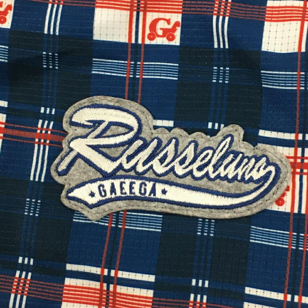 【超美品】ラッセルノ Gaeega ショートパンツ ネイビー系×白×レッド チェック レディース 2(L) ゴルフウェア RUSSELUNO