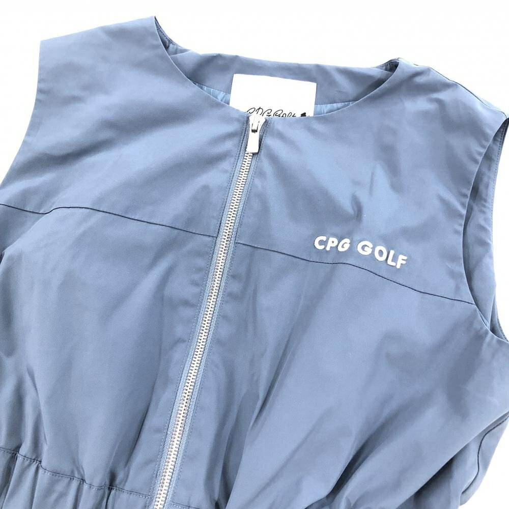 【未使用品】CPG ノースリーブワンピース グレーネイビー系 チュニック 裏地付 レ...