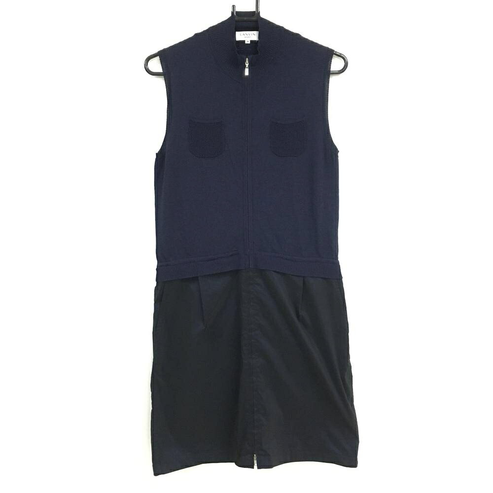 商品説明 ブランド LANVIN SPORT アイテム 異素材ノースリーブワンピース 表記サイズ 38 ※海外サイズの場合もございます。必ず実寸サイズをご確認ください。 実寸サイズ 　身幅：約43cm　袖丈：約-cm　肩幅：約34cm　着丈：約91cm ※実寸サイズの採寸方法については、こちらをご覧ください。 ★実寸サイズは平台に平置きして外寸を測定しており、商品によっては若干の誤差が生じます。数cmの誤差は予めご了承くださいませ。 特徴・仕様 上部透かし編みニット 胸ポケット　 適応時期 夏 商品ランク A+ コメント 商品ランク（ゴルフウェア） N 新品（タグ付き) S 新品未使用品（タグなし） A+ 使用感や汚れ等がない、または目立たない綺麗な中古品 A 使用感や汚れ等が少ない美品や良品 B+ 使用感や中小の汚れ等がある一般的な中古品 B 使用感や大中の汚れ等がある一般的な中古品 C 使用感や大中の汚れ、小さな穴等がある中古品 商品ランク（ゴルフシューズ） N 新品（タグ付き) S 新品未使用品（タグなし） A+ しわや汚れ等がない、または少ない綺麗な中古品 A しわや小さな汚れはあるが、使用感が少ない美品や良品 B+ しわや中小の汚れ、使用感がある一般的な中古品 B しわや大中の汚れ、使用感がある一般的な中古品 C しわや大中の汚れ、使用感がある中古品 D しわや大きな汚れ、使用感がある中古品 &nbsp;★A+～CランクはUSED品となりますので、神経質な方はご入札をお控えください。 &nbsp;★Nランクは新品商品ですが、一部保管時による汚れ等があります。商品説明や写真で必ずご確認ください。　