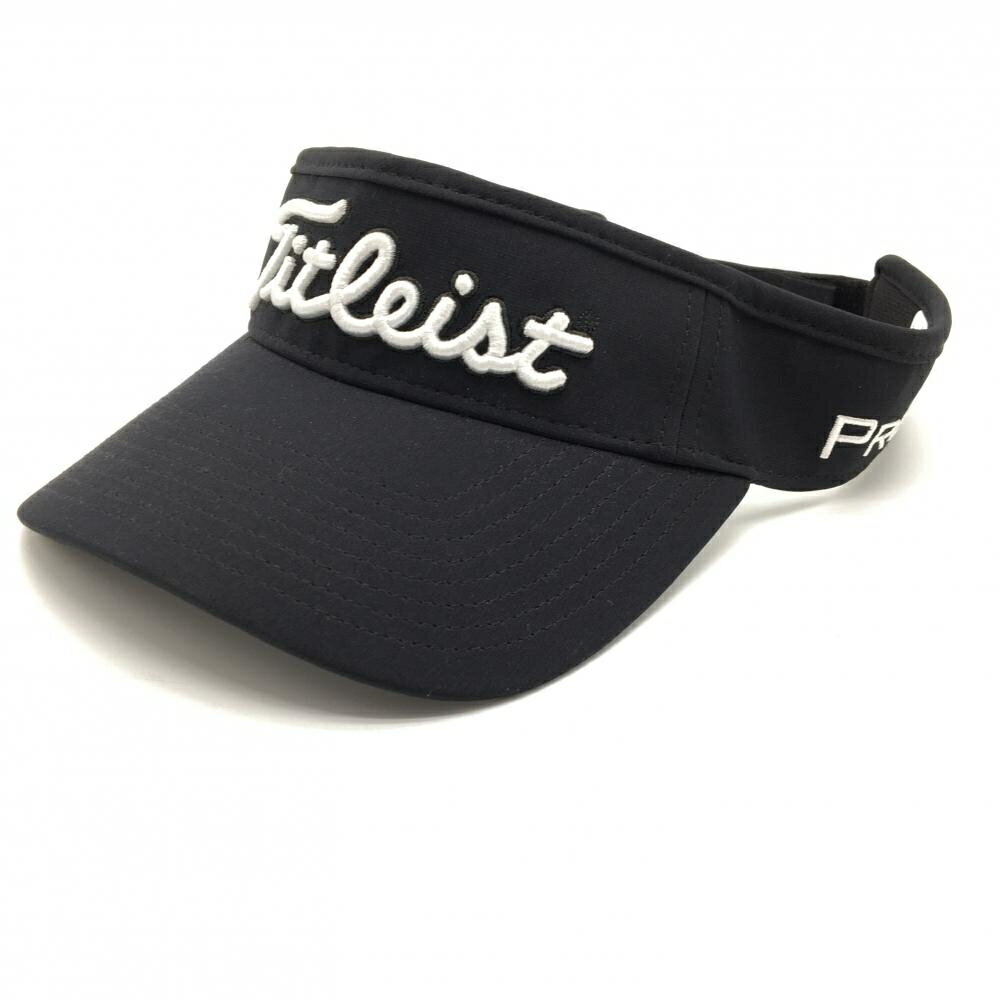 TITLEIST - 【超美品】タイトリスト サンバイザー 黒×白 立体ロゴ ゴルフウェア TITLEIST
