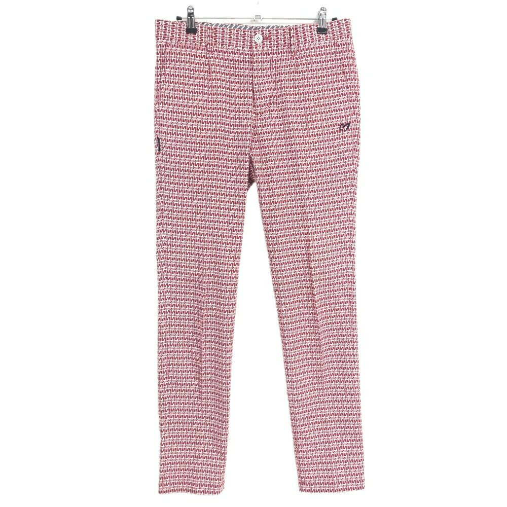 【美品】マスターバニー パンツ レッド×白 総柄織生地 メンズ 5(L) ゴルフウェア M...