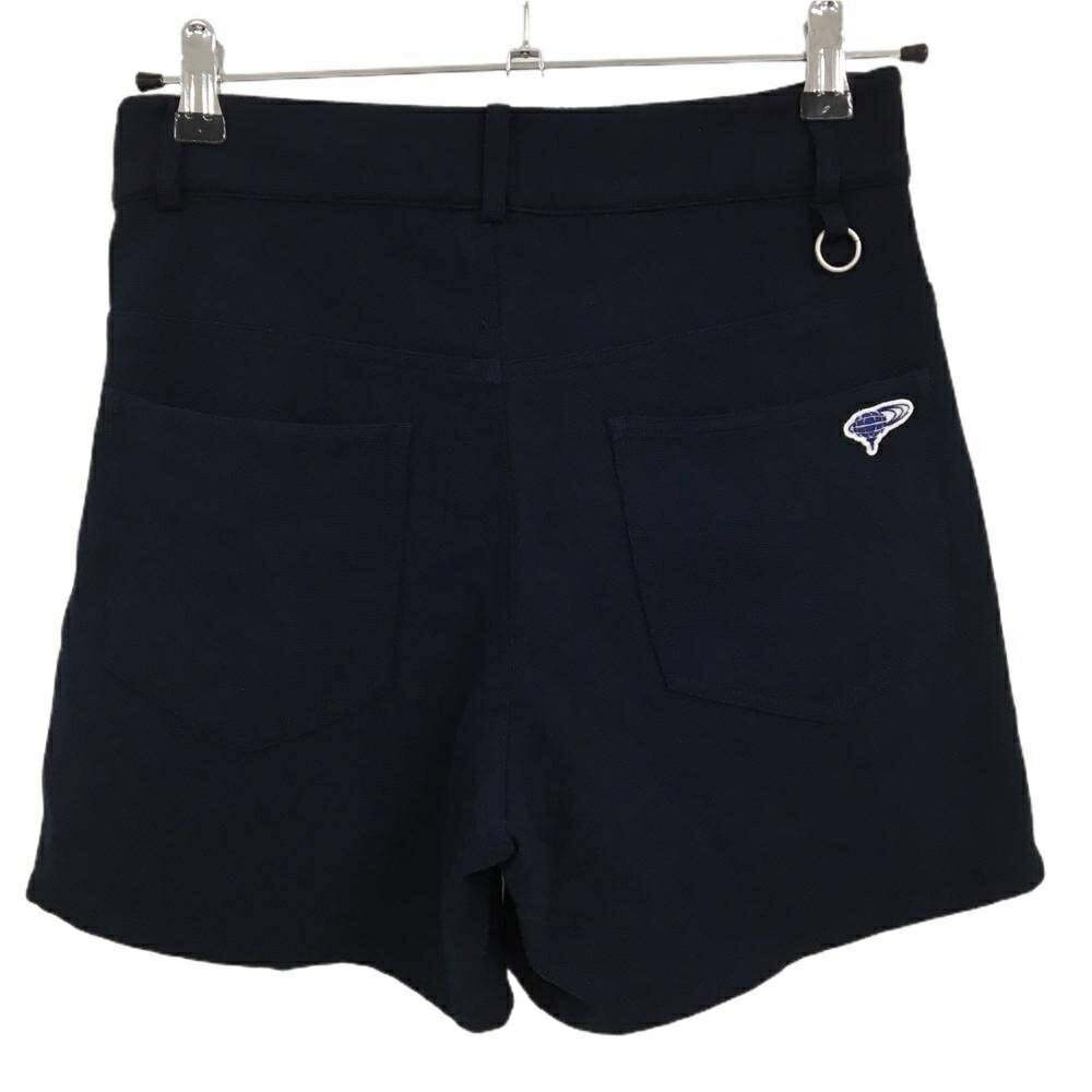 【超美品】ビームスゴルフ キュロットスカート ネイビー ロゴワッペン ストレッチ レディース S ゴルフウェア BEAMS GOLF