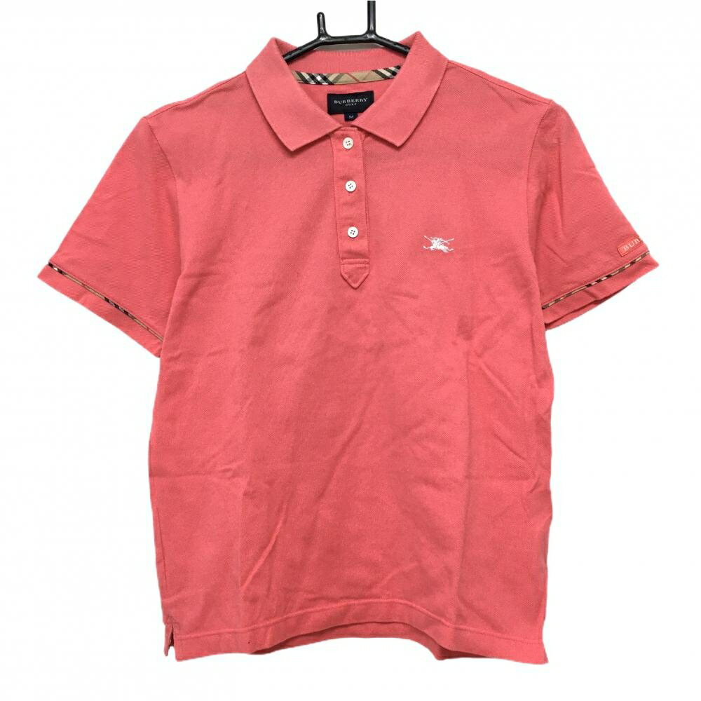 BURBERRY Golf - バーバリーゴルフ 半袖ポロシャツ ピンク ロゴ レディース M ゴルフウェア BURBERRY GOLF