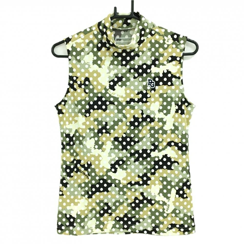 PEARLY GATES - 【新品】パーリーゲイツ ノースリーブポロシャツ カーキ×ベージュ×白 迷彩柄 カモフラ レディース 1(M) ゴルフウェア PEARLY GATES