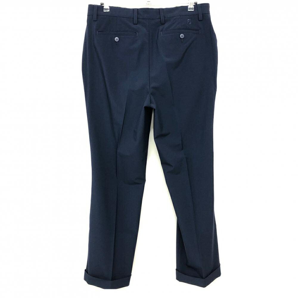 【美品】フットジョイ パンツ ネイビー 後ろロゴ ストレッチ メンズ W35 ゴルフウェア FootJoy