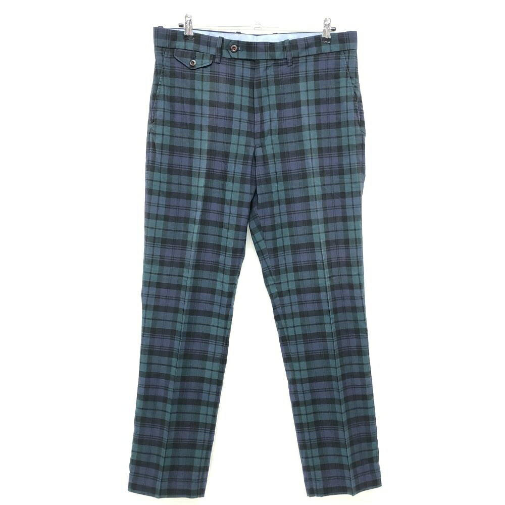 Polo Golf - ポロゴルフ パンツ ダークグリーン系×ネイビー系×黒 チェック ストレッチ メンズ 34/32 ゴルフウェア Ralph Lauren