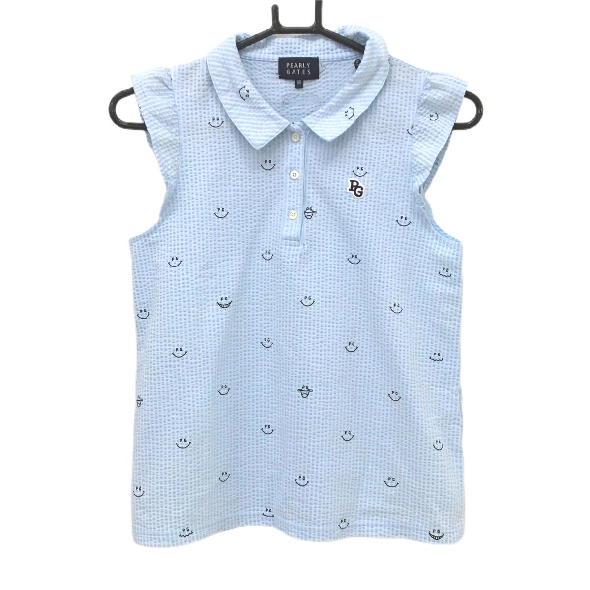 Rakuten - 【美品】パーリーゲイツ ノースリーブポロシャツ ライトブルー×白 レディース 00(XS) ゴルフウェア PEARLY GATES