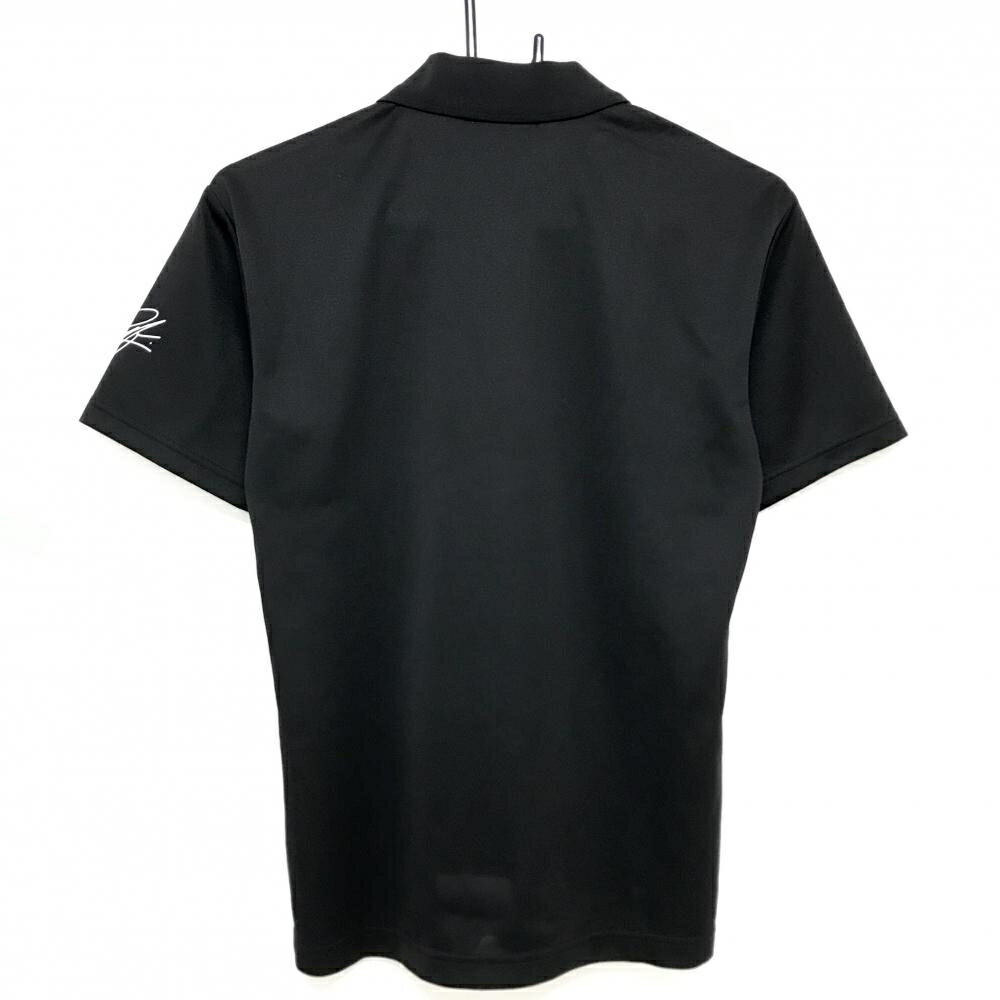 【超美品】ヨネックス 半袖ポロシャツ 黒 ロゴ白 シンプル メンズ SS ゴルフウェア YONEX