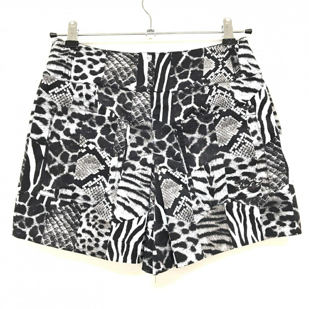 【超美品】ダンスウィズドラゴン キュロットスカート 黒×白 アニマル総柄 レディース 1(S) ゴルフウェア Dance With Dragon