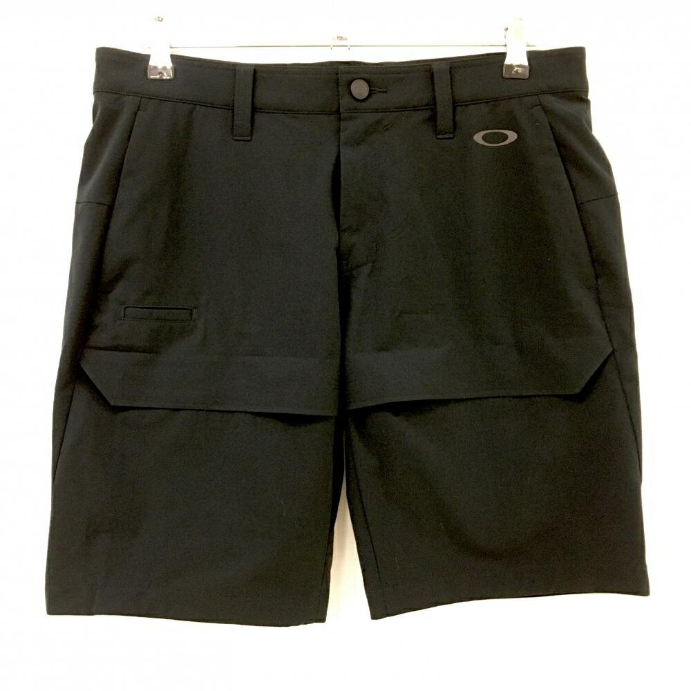 OAKLEY - 【超美品】オークリー ハーフパンツ 黒系 ロゴプリント ティー装着可 ストレッチ メンズ 34 ゴルフウェア Oakley
