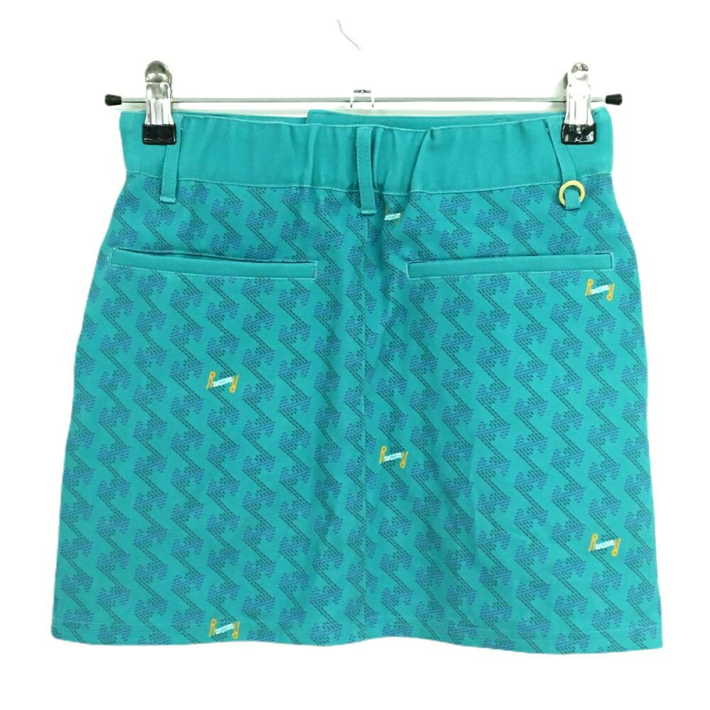 【美品】レザレクション スカート グリーン×ブルー 総柄 ストレッチ レディース XS ゴルフウェア Resurrection