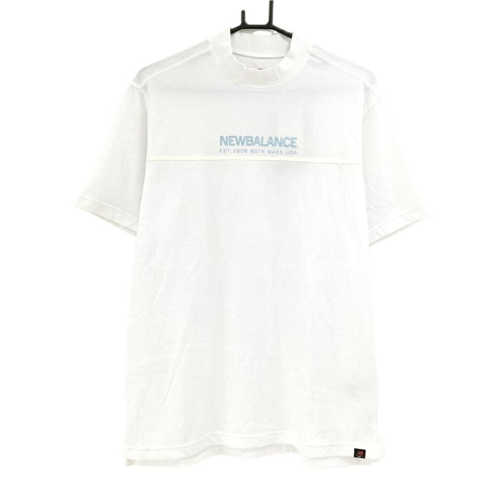 ニューバランスゴルフ 半袖ハイネックシャツ 白 胸ロゴプリント 紙タグ付き メンズ 7(2XL) ゴルフウェア 大きいサイズ New Balance