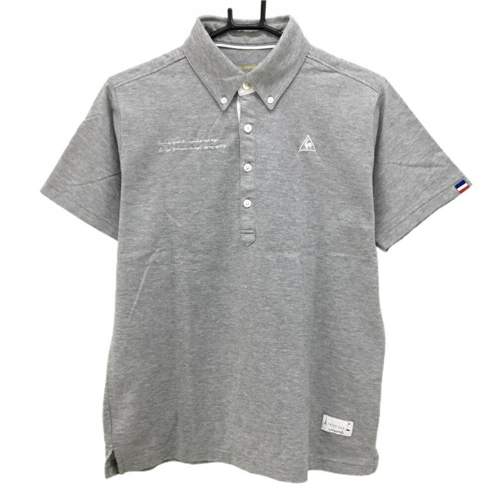Shirts - 【美品】ルコックゴルフ 半袖ポロシャツ 杢グレー ロゴ白 メンズ L ゴルフウェア le coq sportif