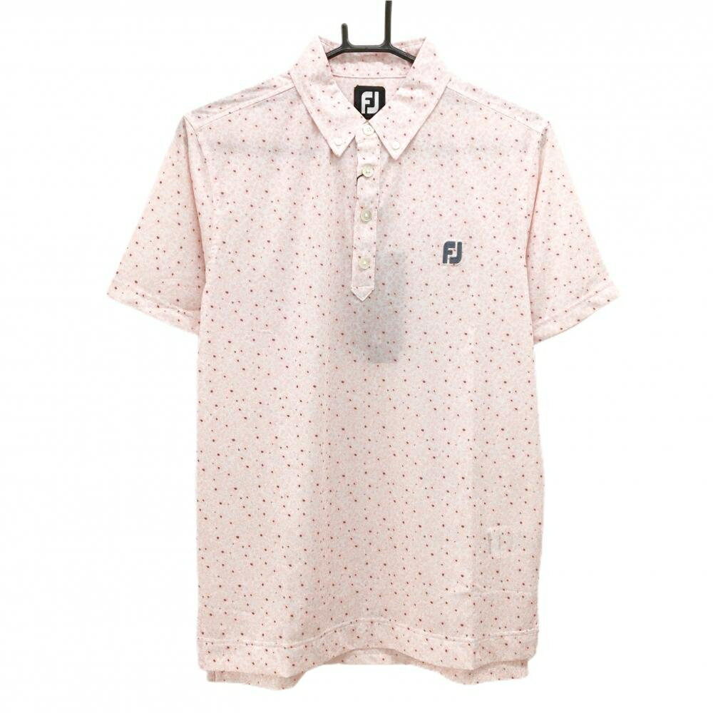 Men'S Wear - 【新品】フットジョイ 半袖ポロシャツ ピンク×グレー 花柄 ボタンダウン メンズ M ゴルフウェア FootJoy