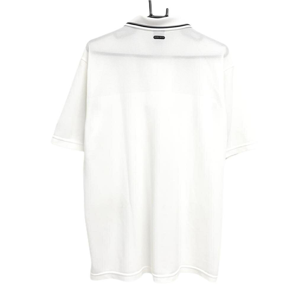 【美品】ナイキ 半袖ポロシャツ 白×黒 ロゴ刺しゅう メンズ XL TG　EG ゴルフウェア NIKE