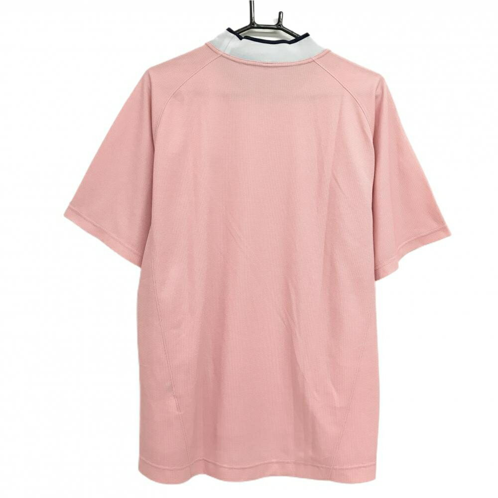 プロギア 半袖ハイネックシャツ ピンク 総柄地模様 ロゴ刺しゅう メンズ LL ゴルフウェア PRGR