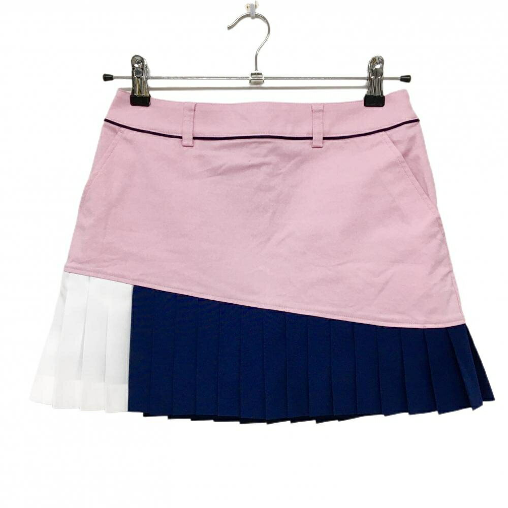 【美品】テーラーメイド スカート ピンク×ネイビー 裾プリーツ レディース XS ゴルフウェア TaylorMade