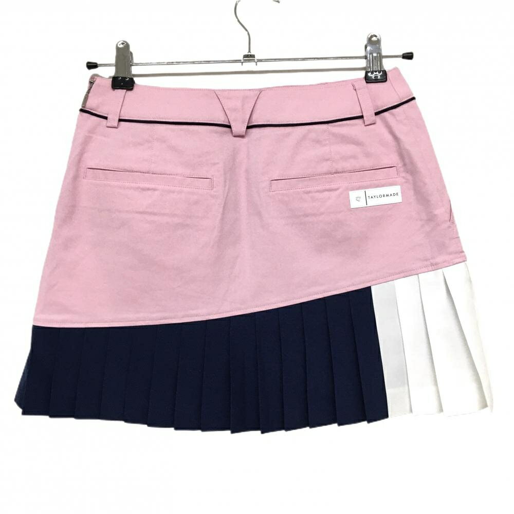 【美品】テーラーメイド スカート ピンク×ネイビー 裾プリーツ レディース XS ゴルフウェア TaylorMade