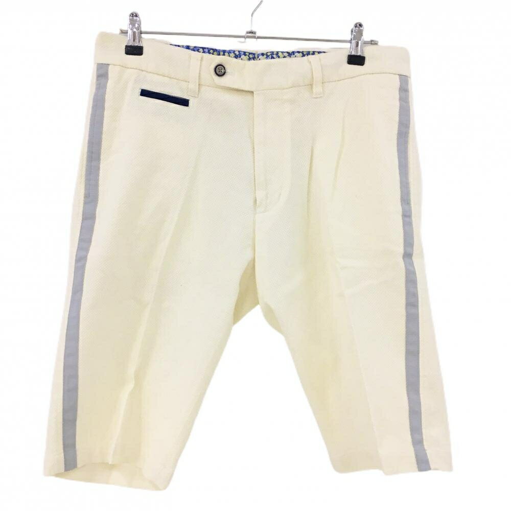 Ashworth - 【美品】アシュワース ハーフパンツ アイボリー×ライトグレー サイドライン 地模様 メンズ O(XL) ゴルフウェア ASHWORTH