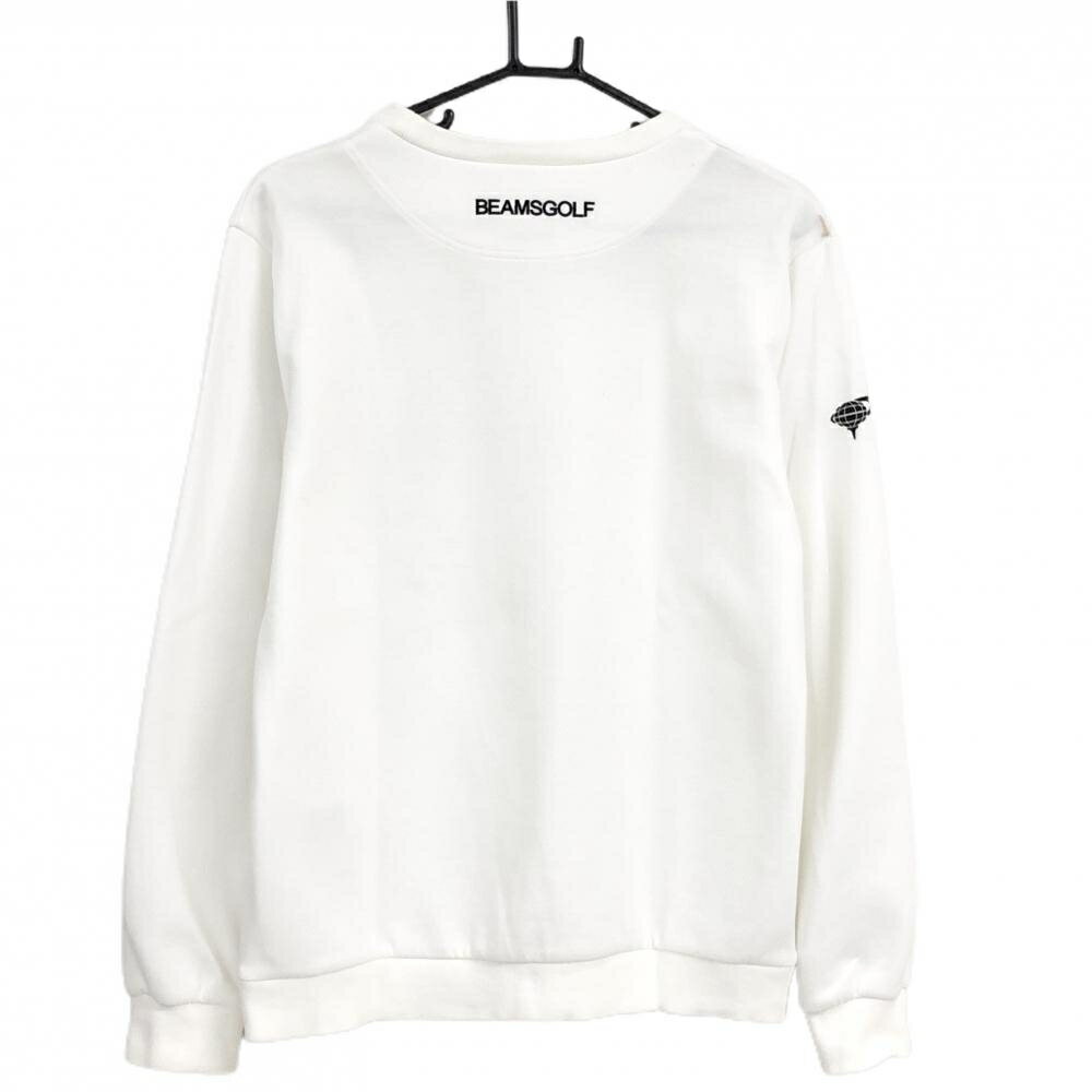 ビームスゴルフ トレーナー 白×黒 ロゴプリント メンズ M ゴルフウェア BEAMS GOLF