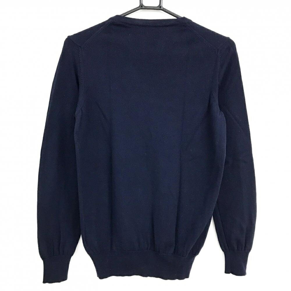 【超美品】ジェイリンドバーグ セーター ネイビー Vネック ウール100％ ニット レディース M ゴルフウェア J．LINDEBERG